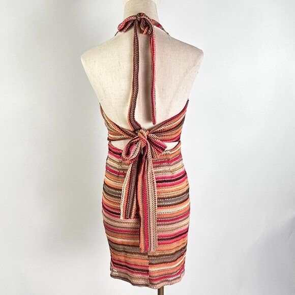 Kendall & Kylie Rainbow crochet halter neck mini dress - Picture 3 of 5